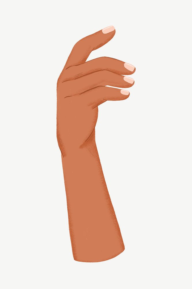 Hand holding gesture, drawing clipart psd