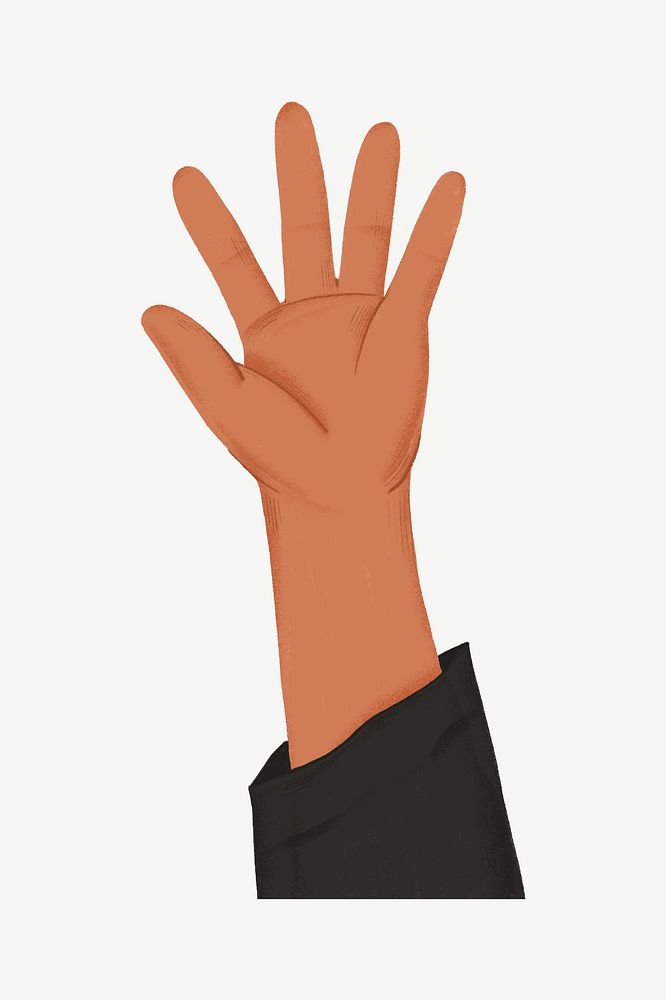 Human rights, raised hand clipart psd
