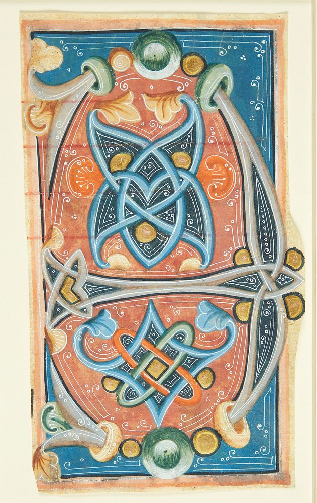 Ornamented initial E   by unknown