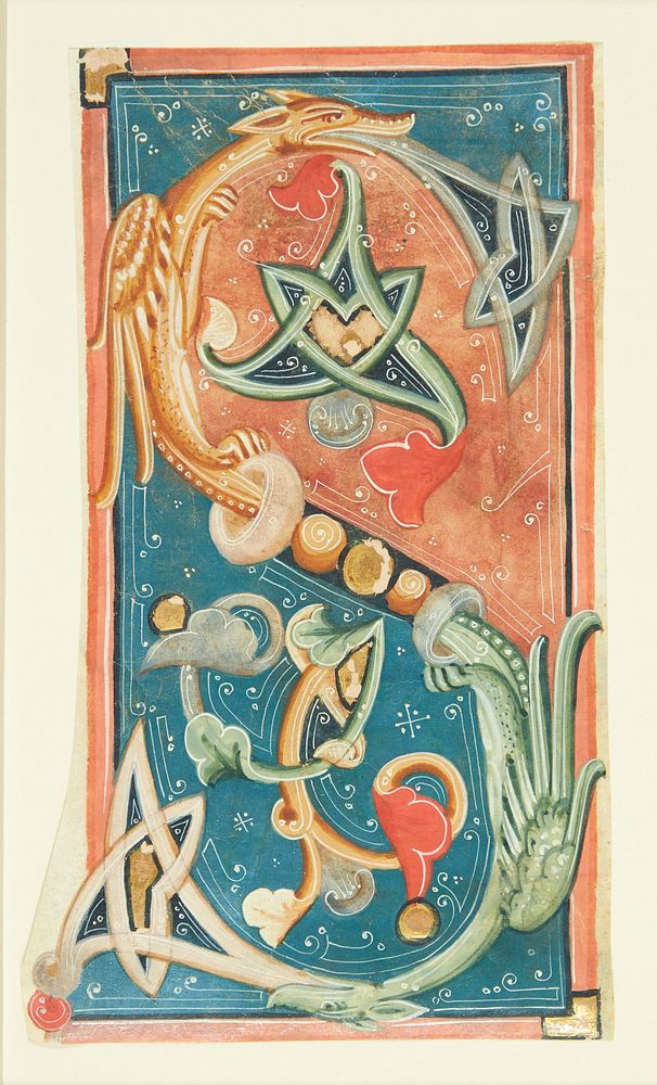 Ornamented initial S, the arches of which are partly designed as dragons   by unknown