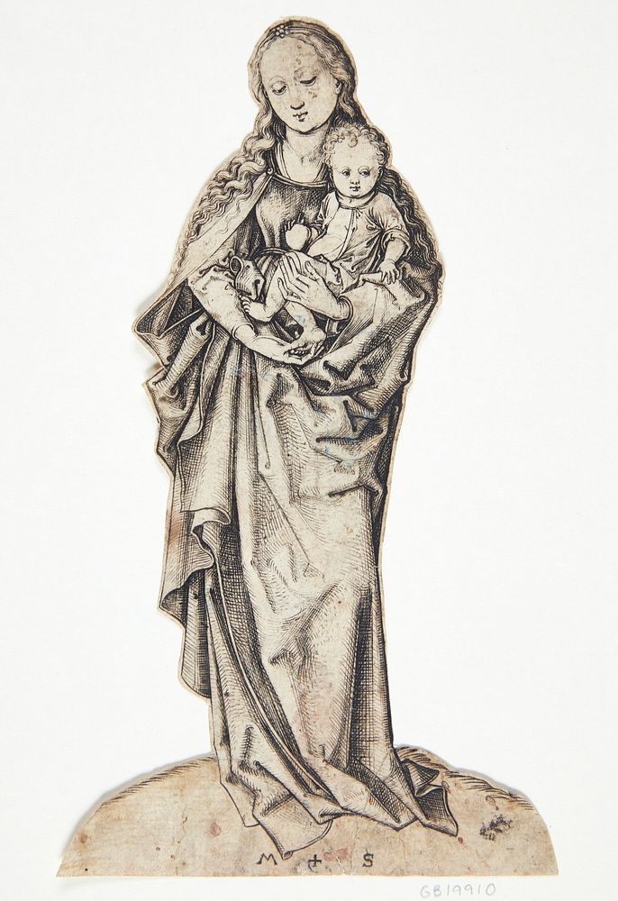 Virgin Mary with the child and an apple in her hand