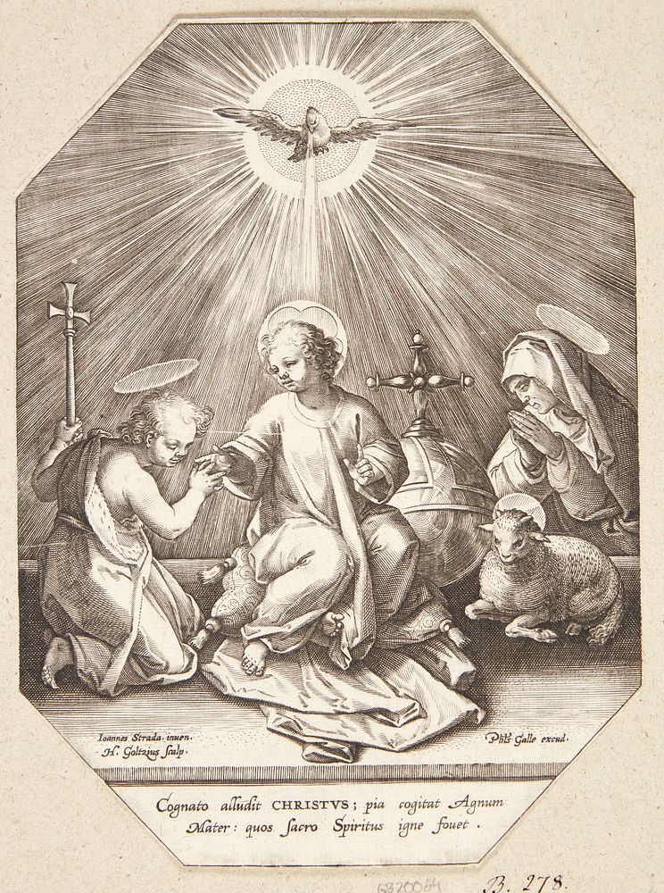 Elizabeth with John the Baptist and Jesus as children by Hendrick Goltzius