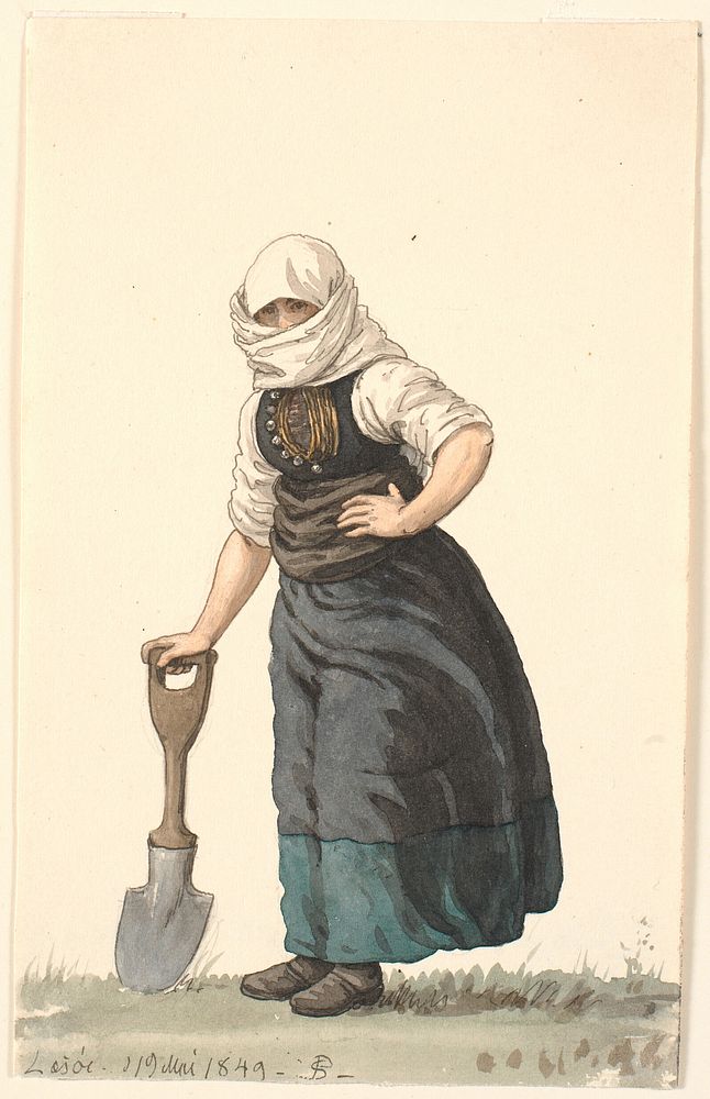Læssøe peasant girl in everyday clothes by P. C. Skovgaard