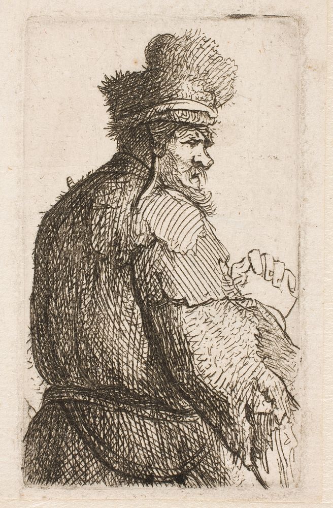 Old man seen from behind by Rembrandt van Rijn
