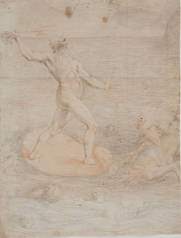 Neptune calms the winds from the storm that wrecked Aeneas' ships by Giuseppe Cesari