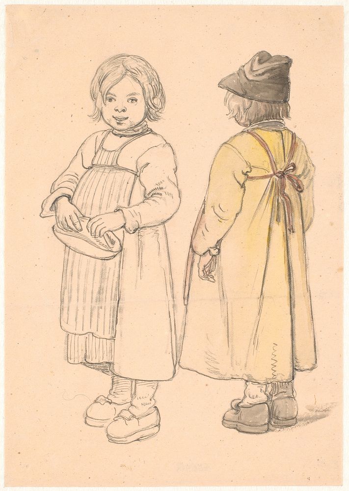 Two studies of a small Swedish boy from Leksand by Wilhelm Marstrand