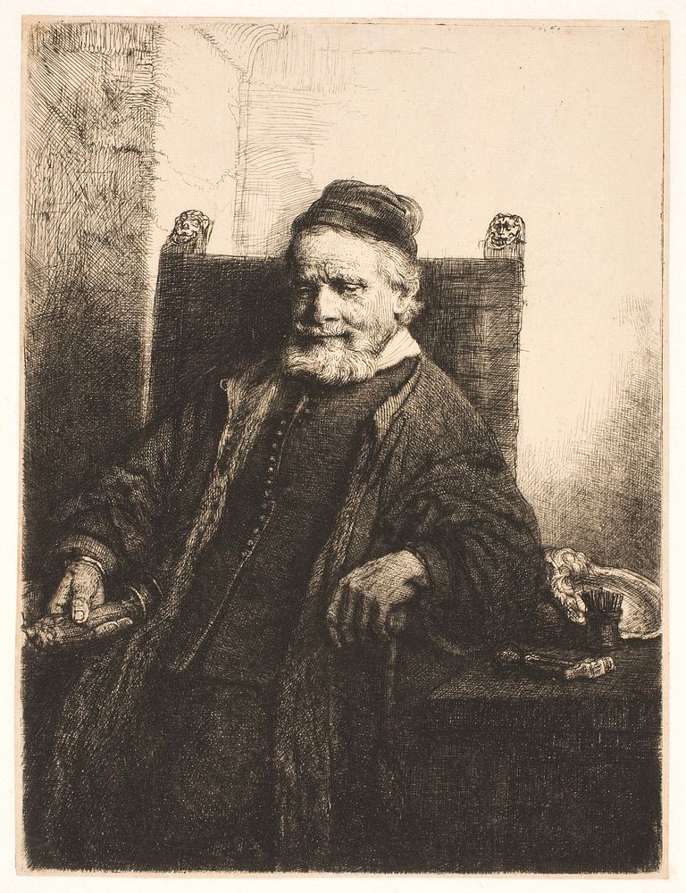 Jan Lutma, goldsmith and sculptor by Rembrandt van Rijn