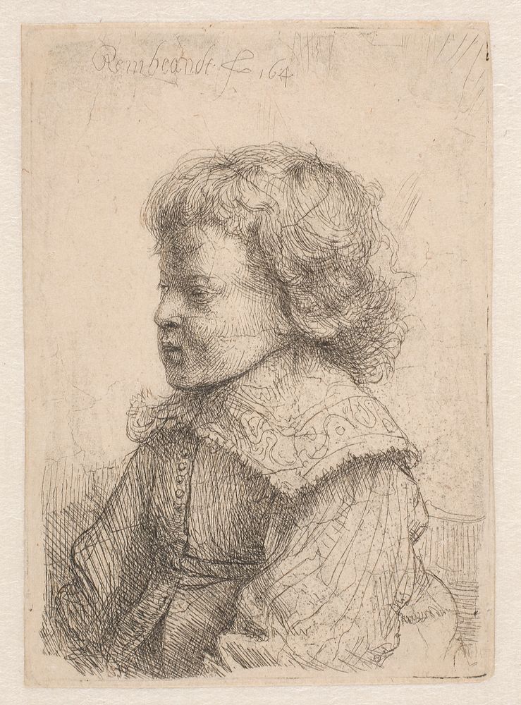 Profile portrait of a boy by Rembrandt van Rijn