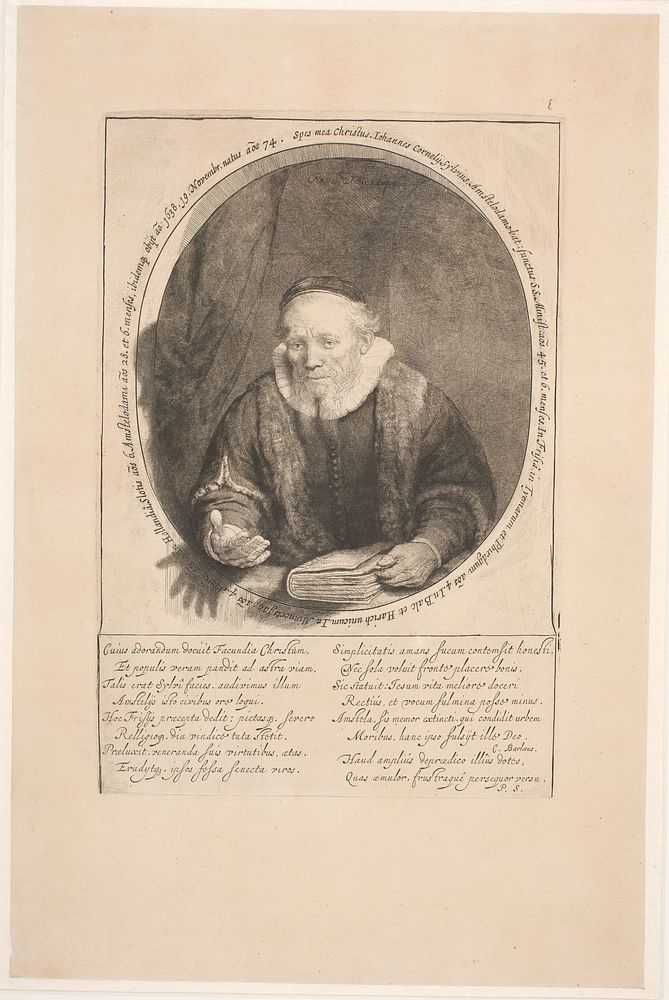 The priest Jan Cornelius Sylvius by Rembrandt van Rijn