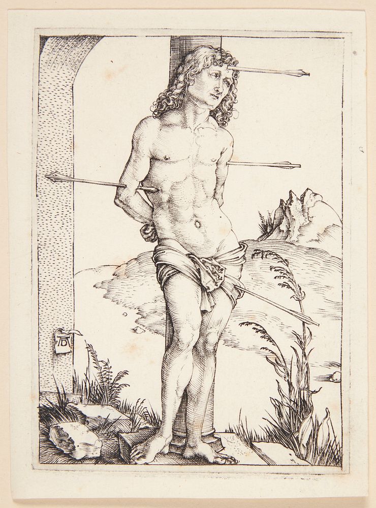 Saint Sebastian, tied to a column by Albrecht Dürer
