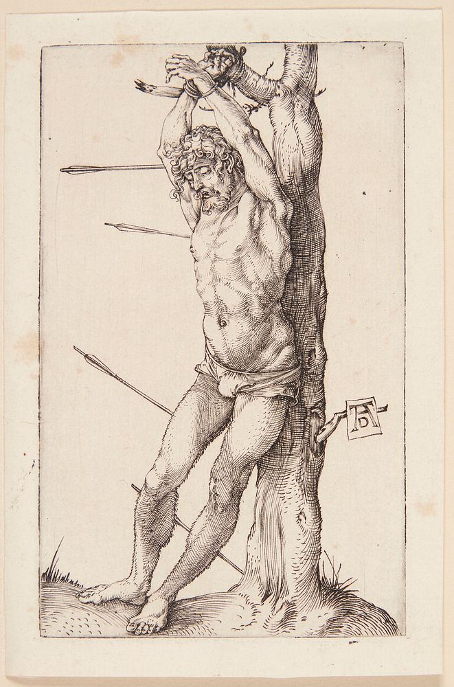 Saint Sebastian, tied to a tree by Albrecht Dürer