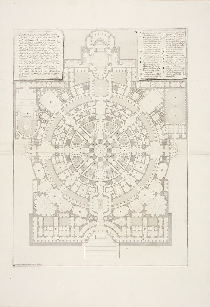 Plan of a spacious and magnificent College designed after the ancient gymnasia of the Greeks and the baths of the Romans ...…