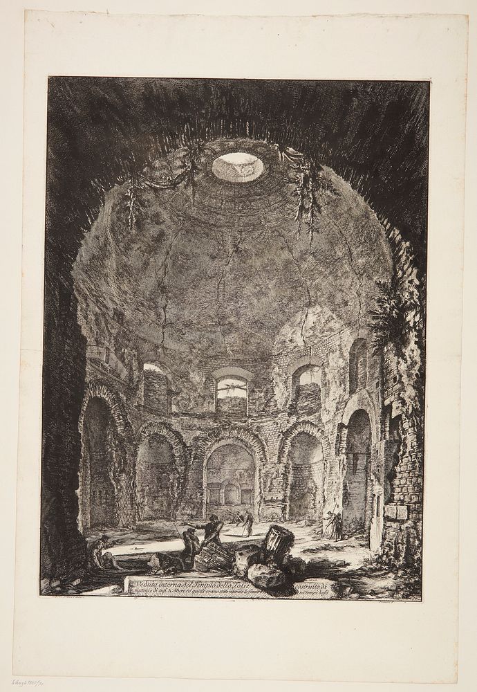 The interior of the so-called Tempio della Tosse on Via Tibertina near Tivoli by Giovanni Battista Piranesi
