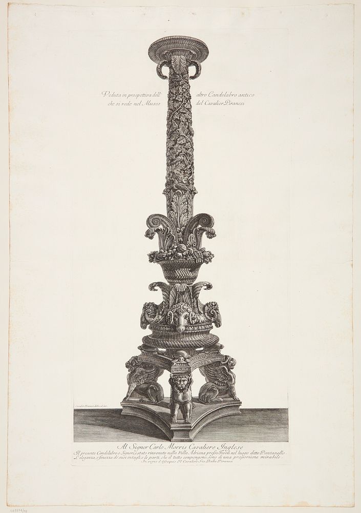 Perspective view of one of the candelabra depicted in the preceding etching by Giovanni Battista Piranesi