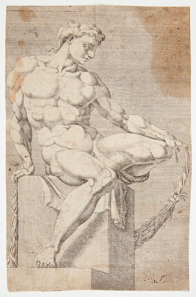 Nude figure from the Sistine Chapel by Dirck Volckertsz Coornhert