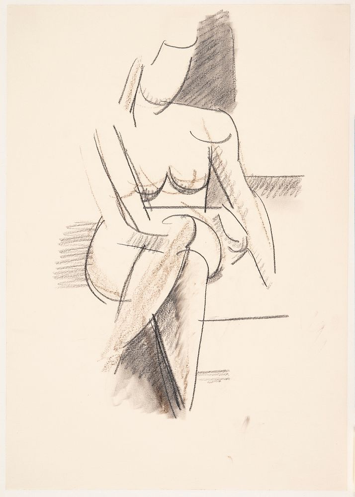 Seated female model, front view by Vilhelm Lundstrøm