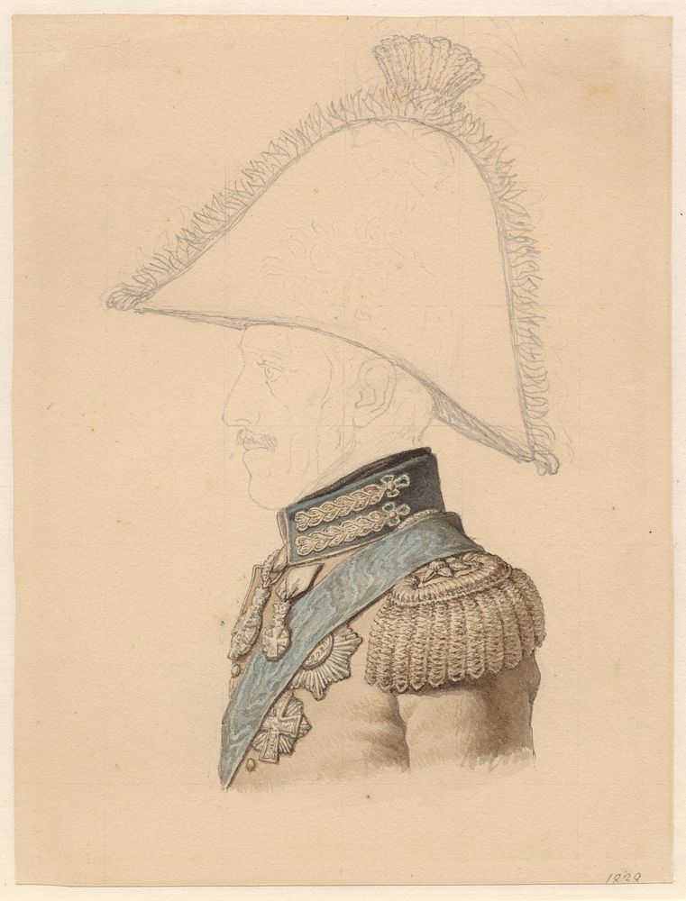 Portrait of Frederik VI in profile to the left by C.W. Eckersberg