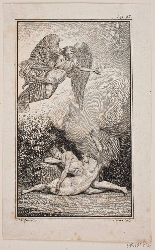 Illustration for Johannes Ewald's "Adam and Eve" I by Nicolai Abildgaard