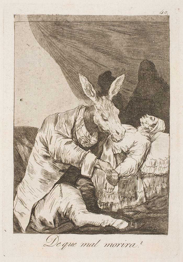 Is the doctor or the disease killing him? by Francisco Goya