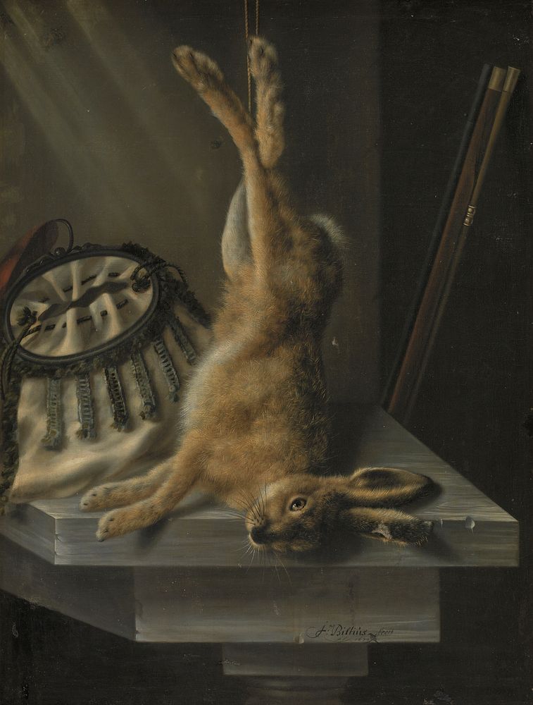 A dead hare by Jacob Biltius