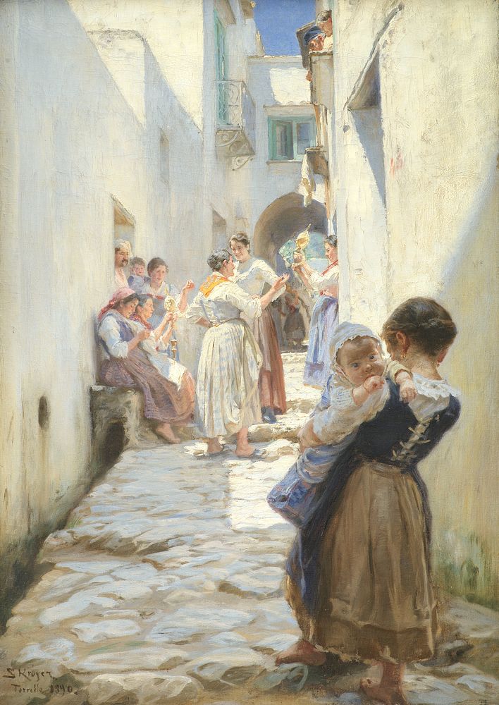 A Street in Torello, Italy by P.S. Krøyer