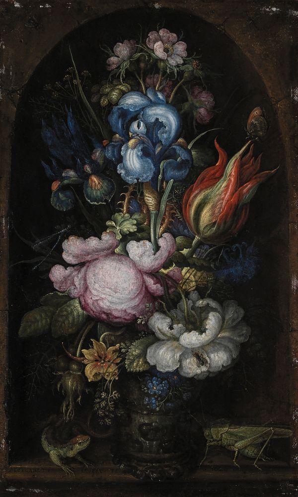 Bouquet of Flowers in a Stone Niche by Roelant Savery