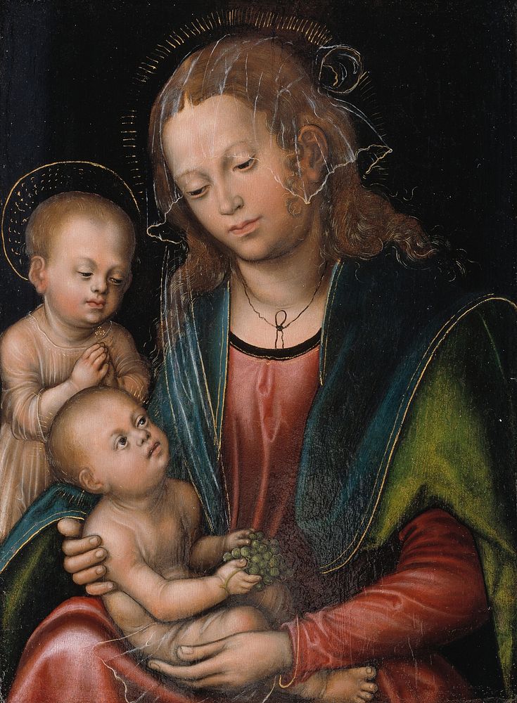 Mary with the child and little Johannes by Lucas Cranach d.Æ