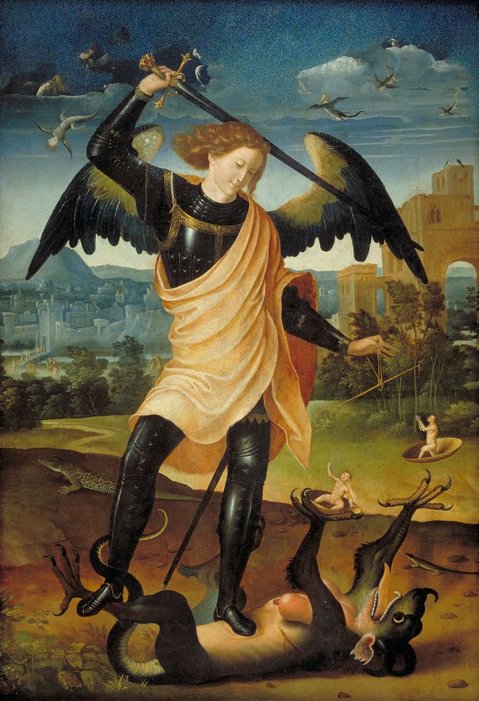 St.Michael with the dragon by unknown