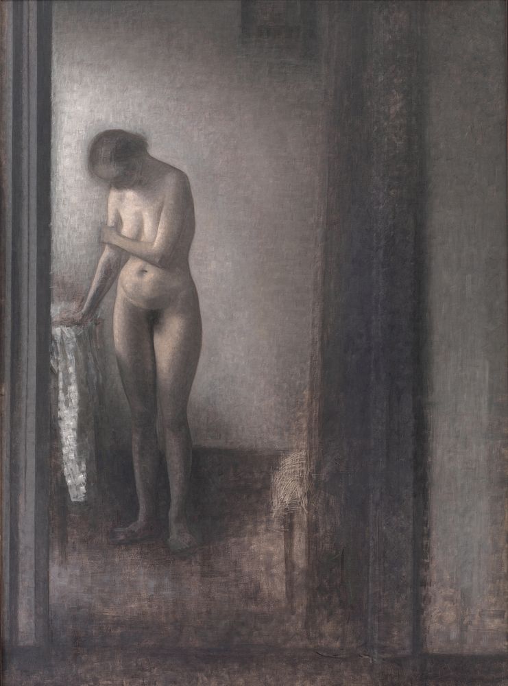 Standing Female Nude by Vilhelm Hammershøi