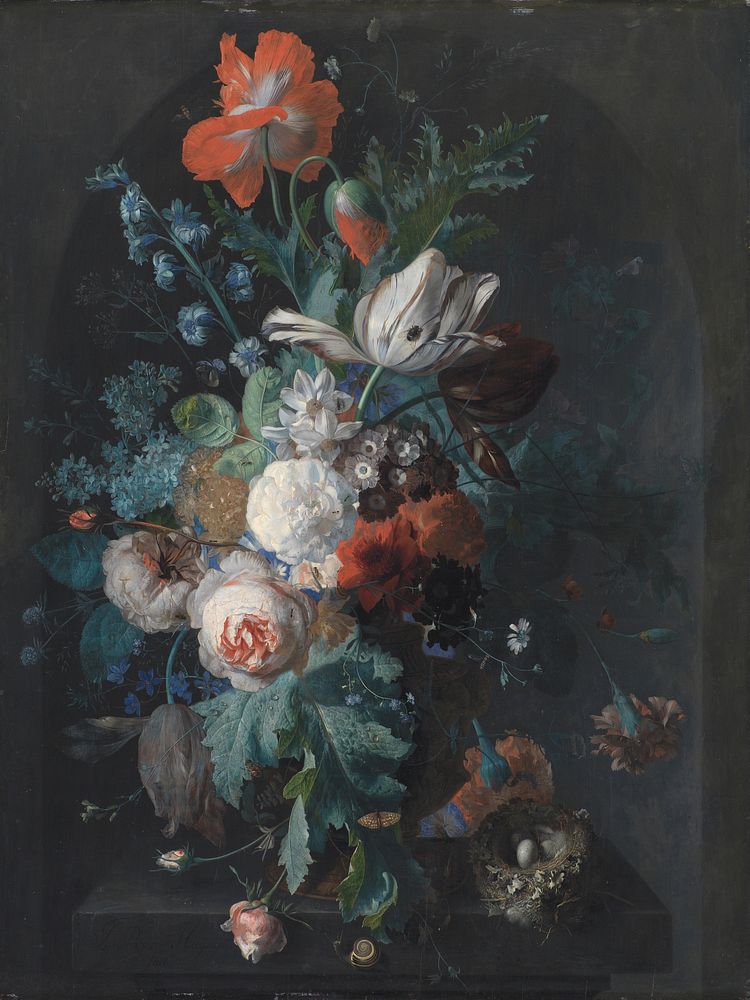Vase with flowers by Jan Van Huysum