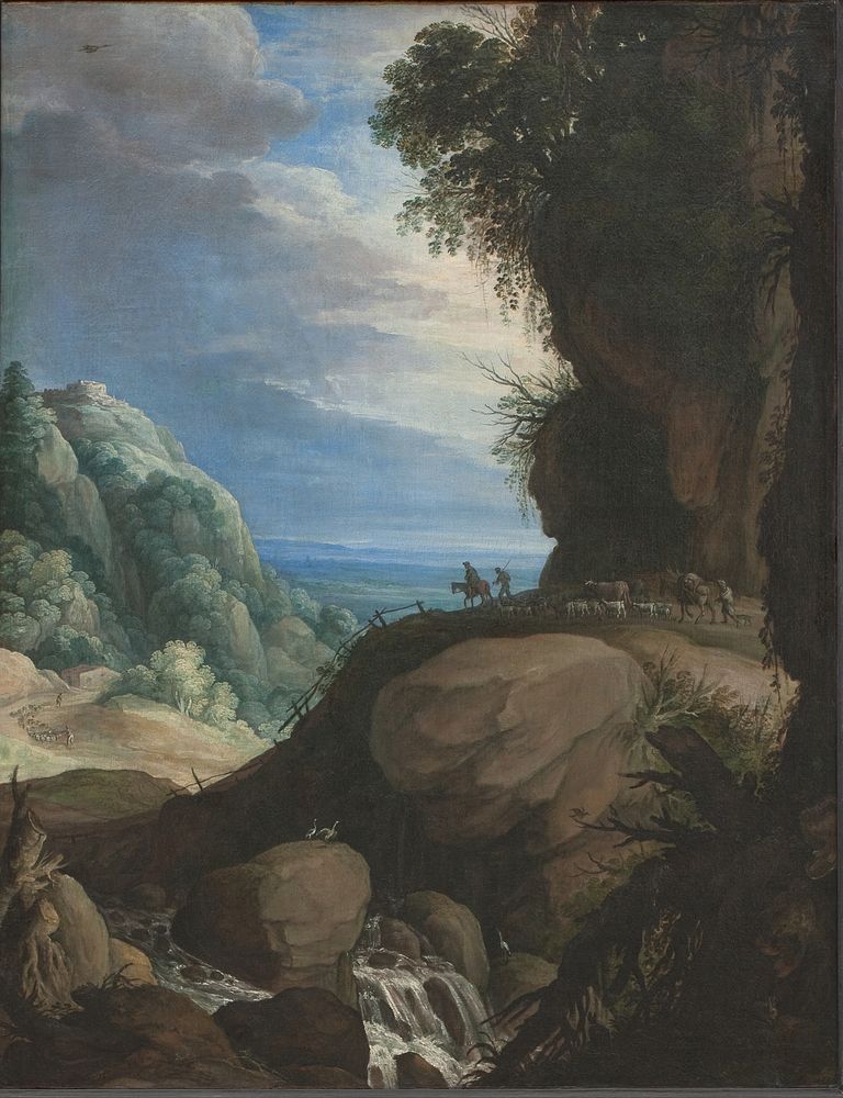 Italian Mountain Landscape with Shepherds by Marten Ryckaert