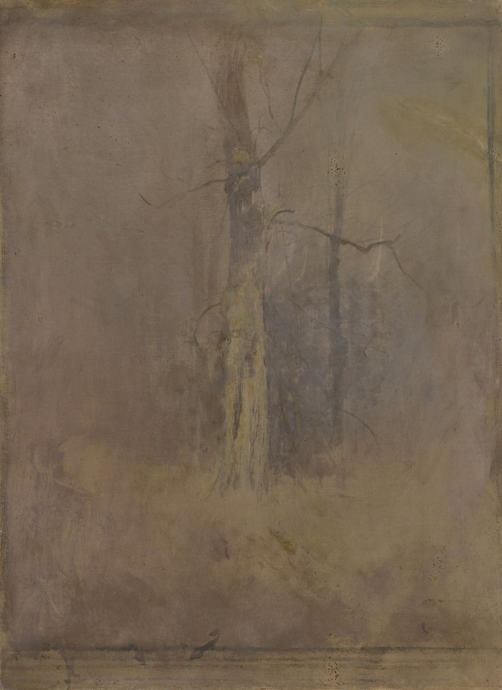 Gray mood with a dry tree by Ladislav Mednyánszky