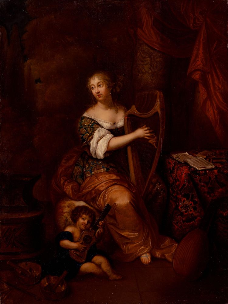 Madame de montespan with her son
