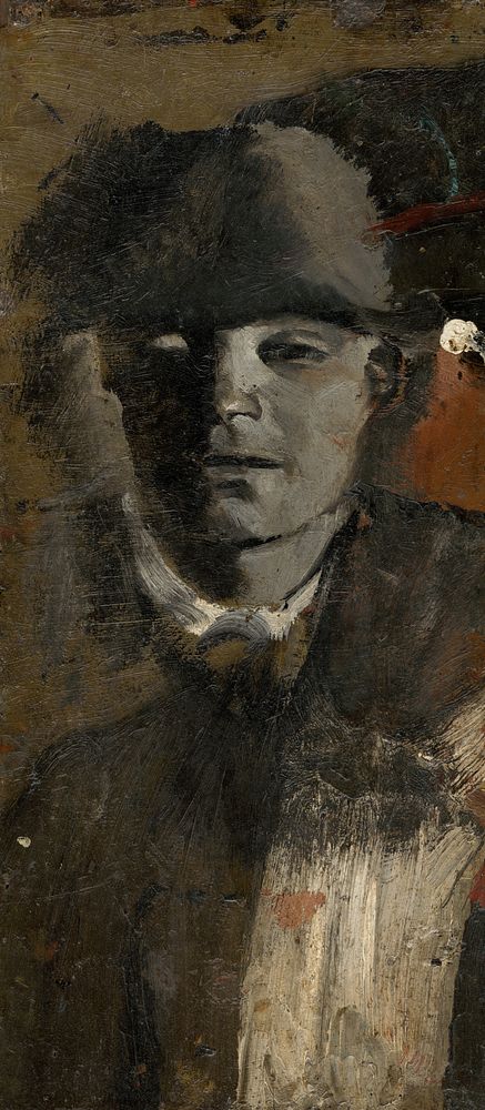 Young man in a hat by Ladislav Mednyánszky