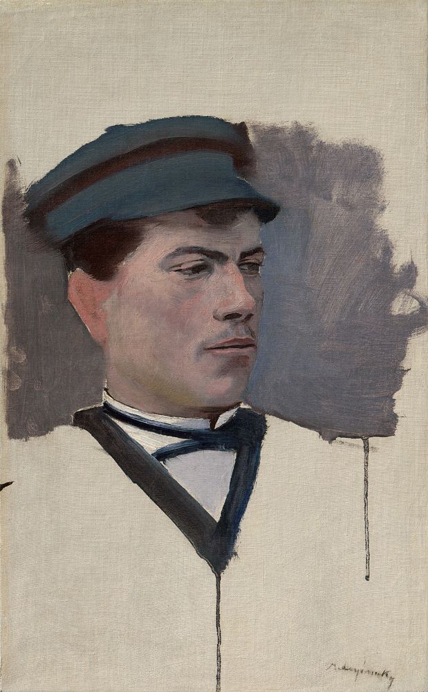 Portrait of young man by Ladislav Mednyánszky