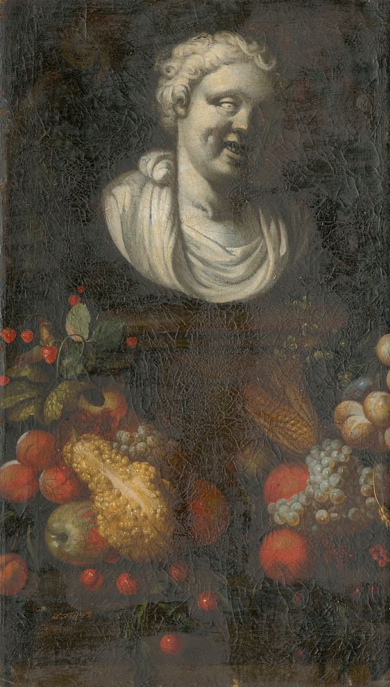 Fruit still life with a bust ii.