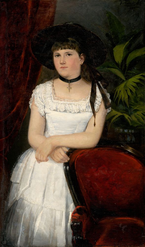 Portrait of a girl in black hat