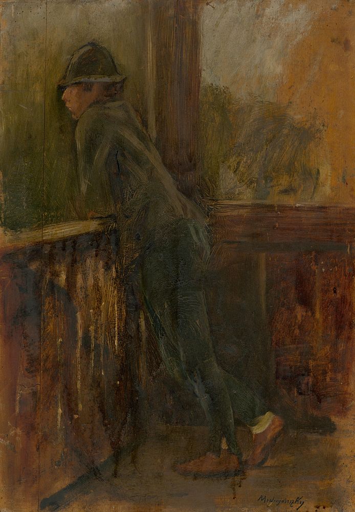 Boy on the porch by Ladislav Mednyánszky