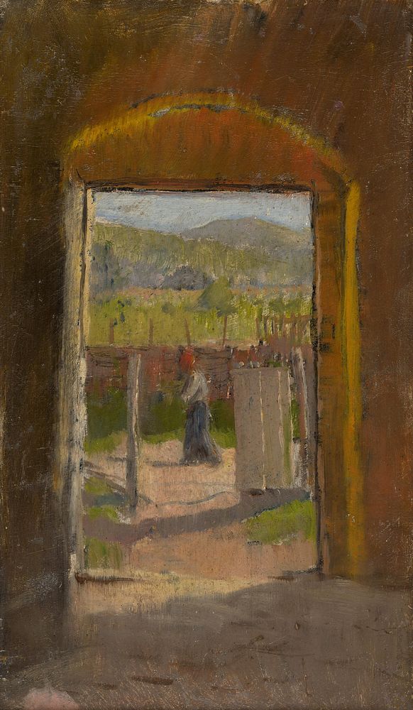 View from the yard by Ladislav Mednyánszky