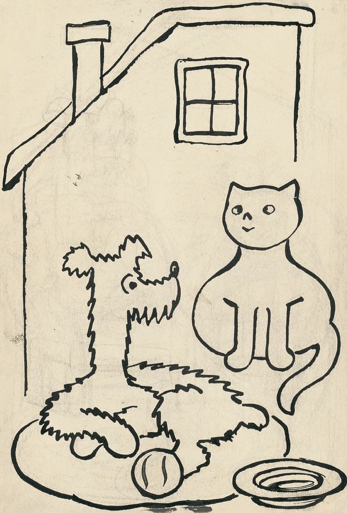 21. i snake and dog and a cat by Josef Čapek by Josef Čapek