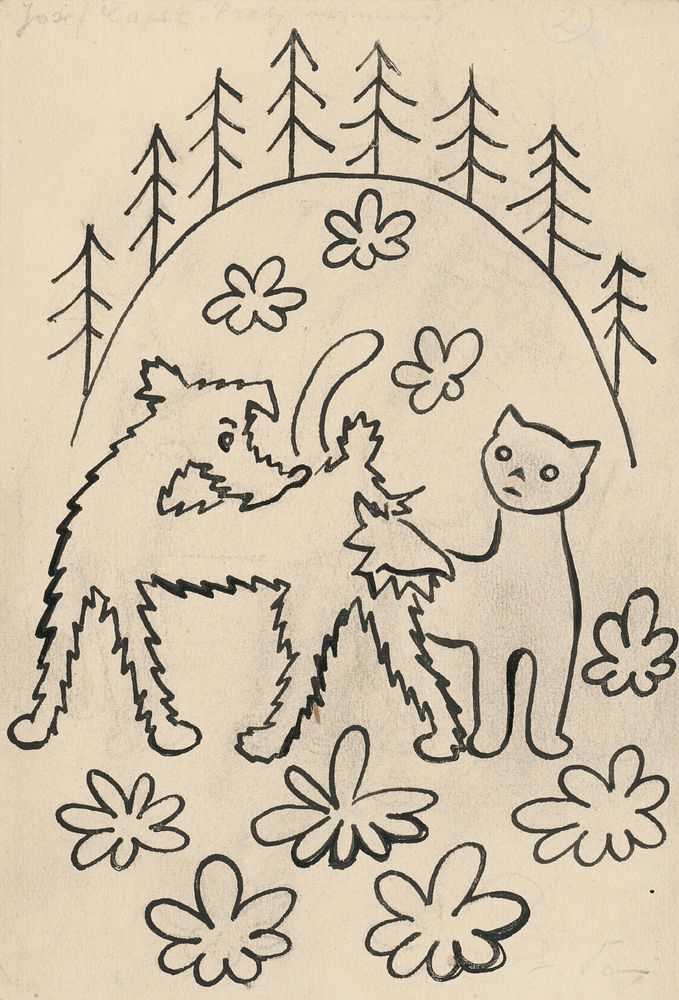 26. i snake and dog and a cat by Josef Čapek by Josef Čapek