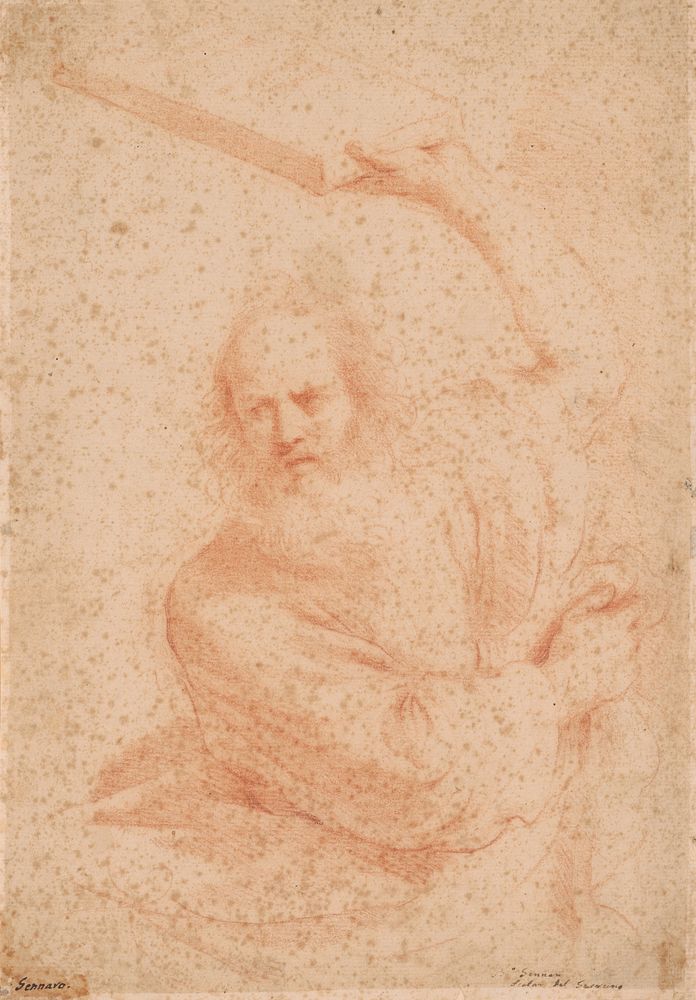 Study of moses (old man with a stone tablet)