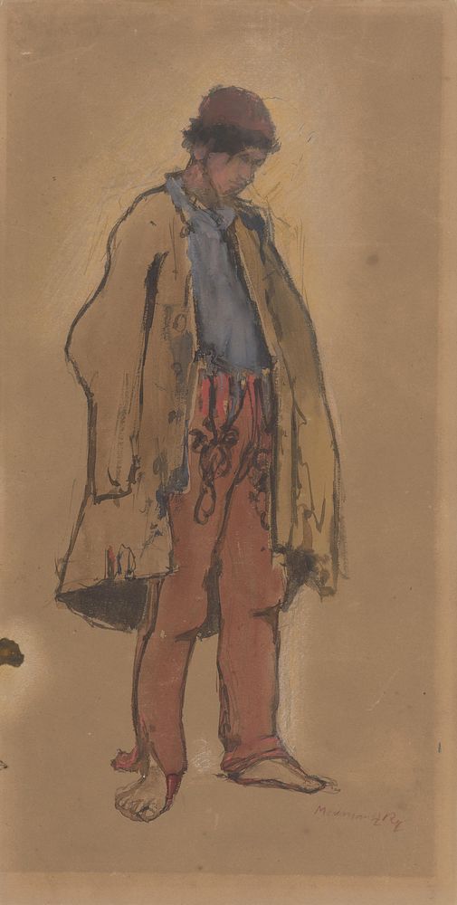 Study of a standing gypsy by Ladislav Mednyánszky