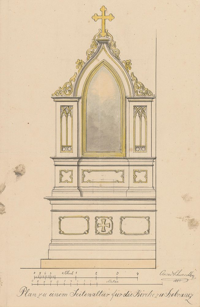 Proposal for a side altar in the church in sobrancy