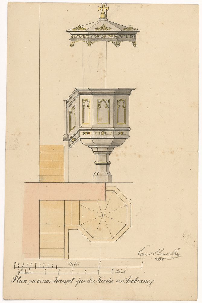 Plan for the pulpit of the church in sobrancy