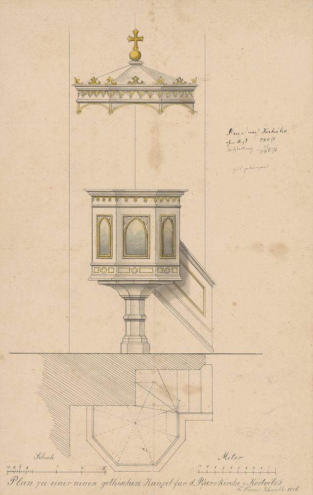 Plan for a pulpit for slovenská nová ves.