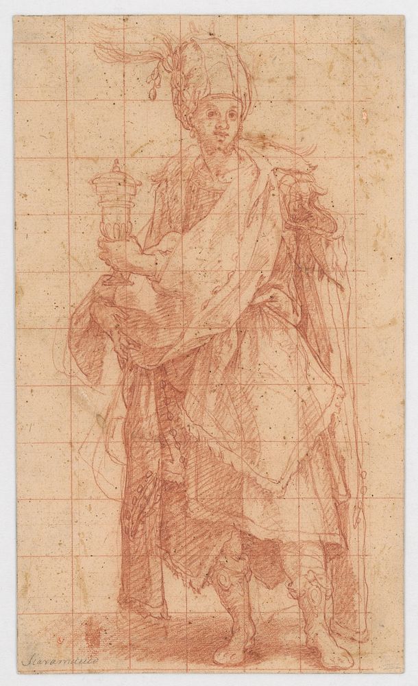 Study of a male figure with a goblet (one of the kings from "adoration")