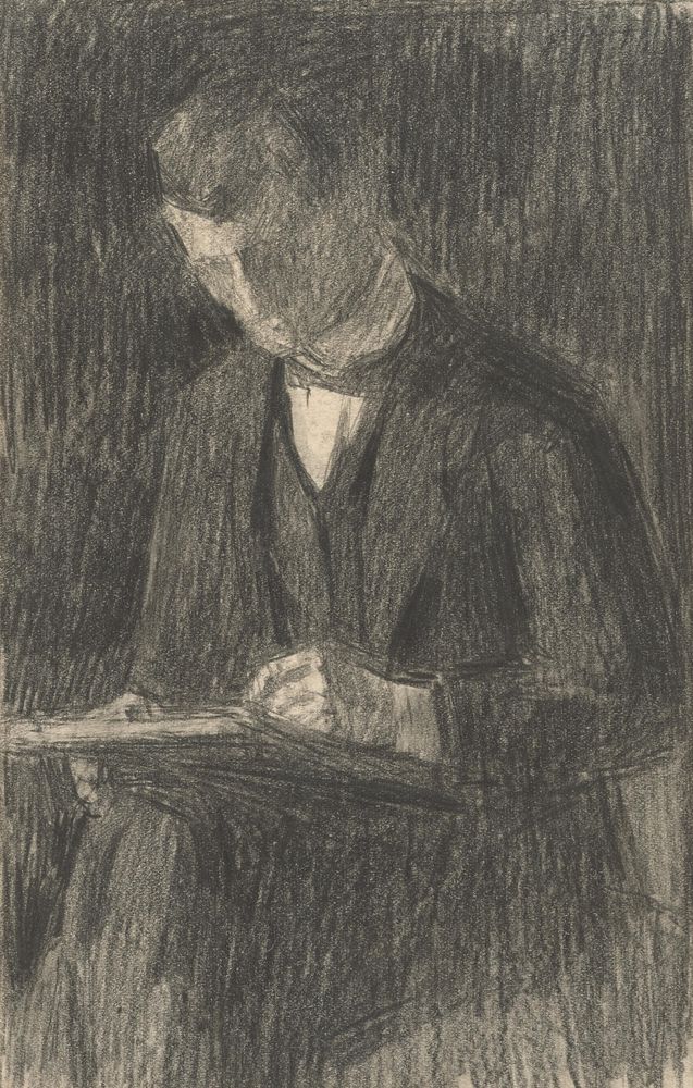 Study of a man reading a book
