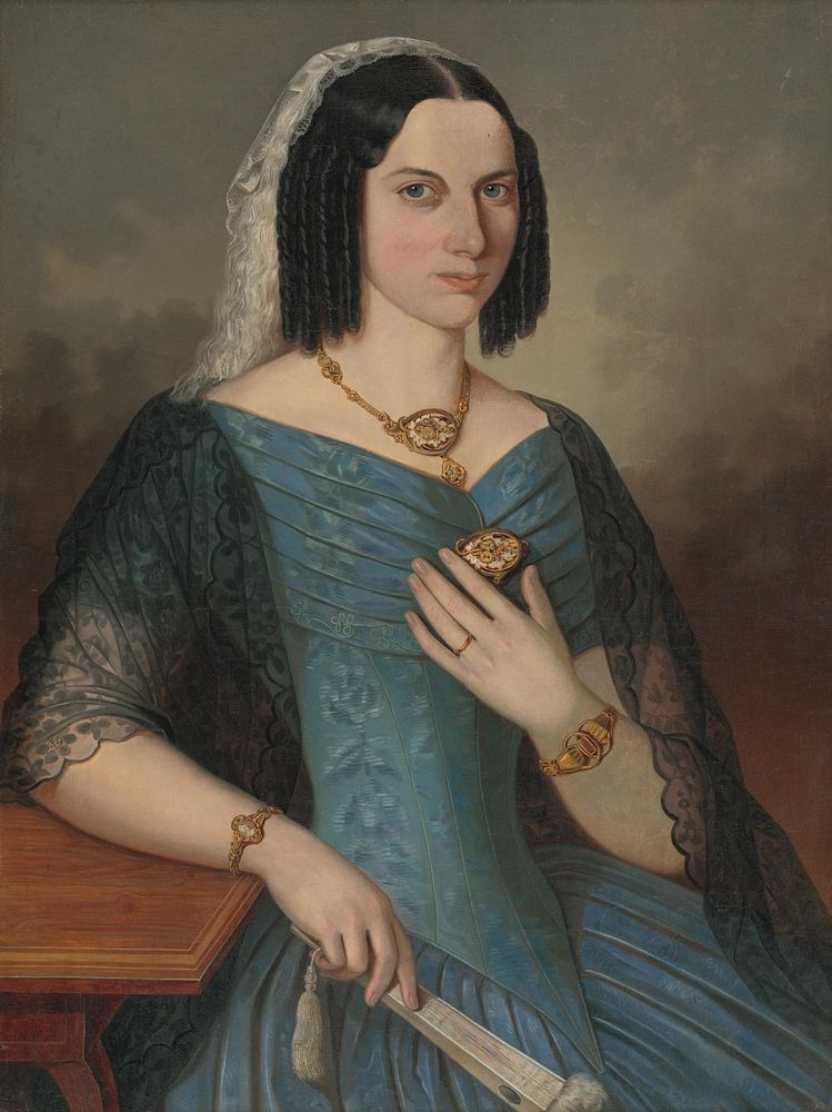 Portrait of a lady in blue