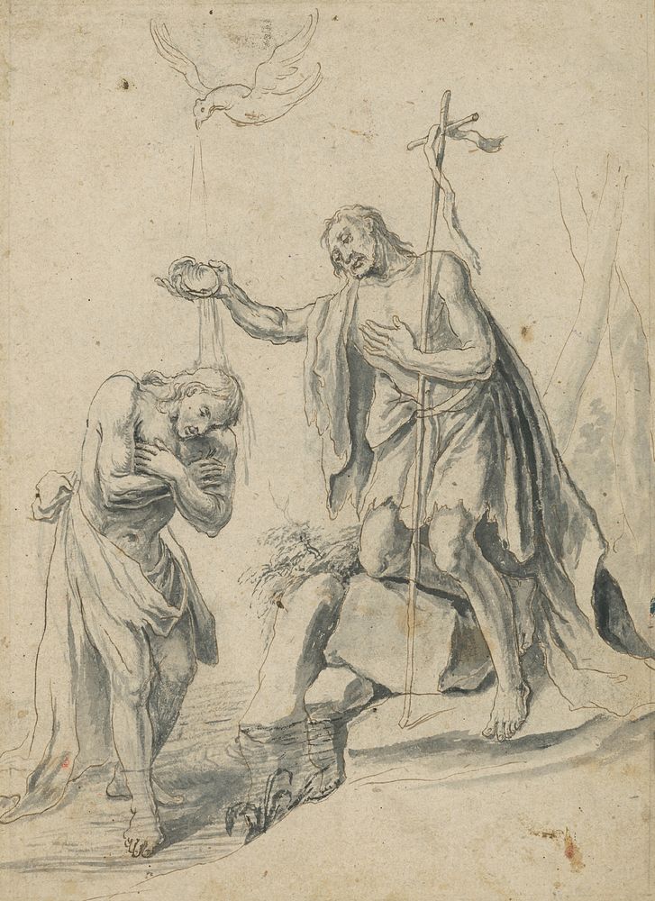 Sketch for the altar painting baptism of christ